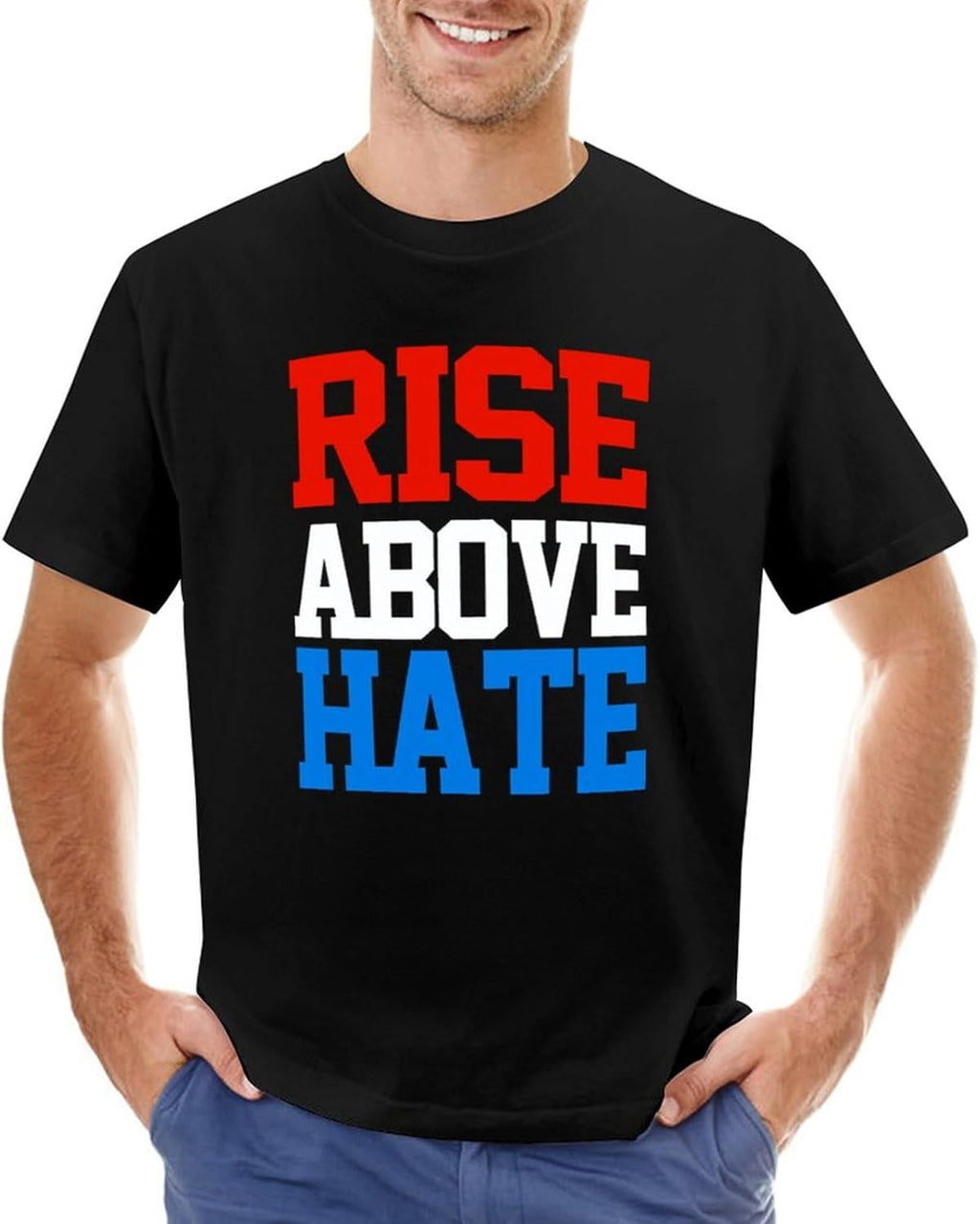 Men's Jo%Hn Cena Rise Above Hate Cotton T-Shirt, Black, L