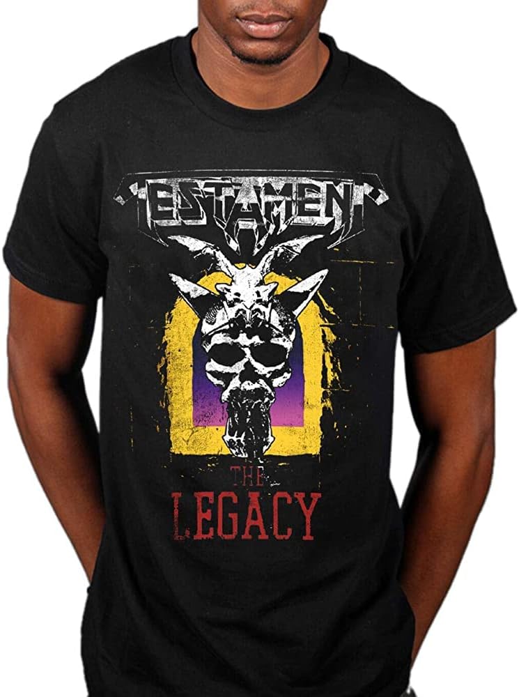 Testament The Legacy Men T-Shirt Thrash Metal Fan T-Shirt Mens Unisex Black Tees XXL, Black