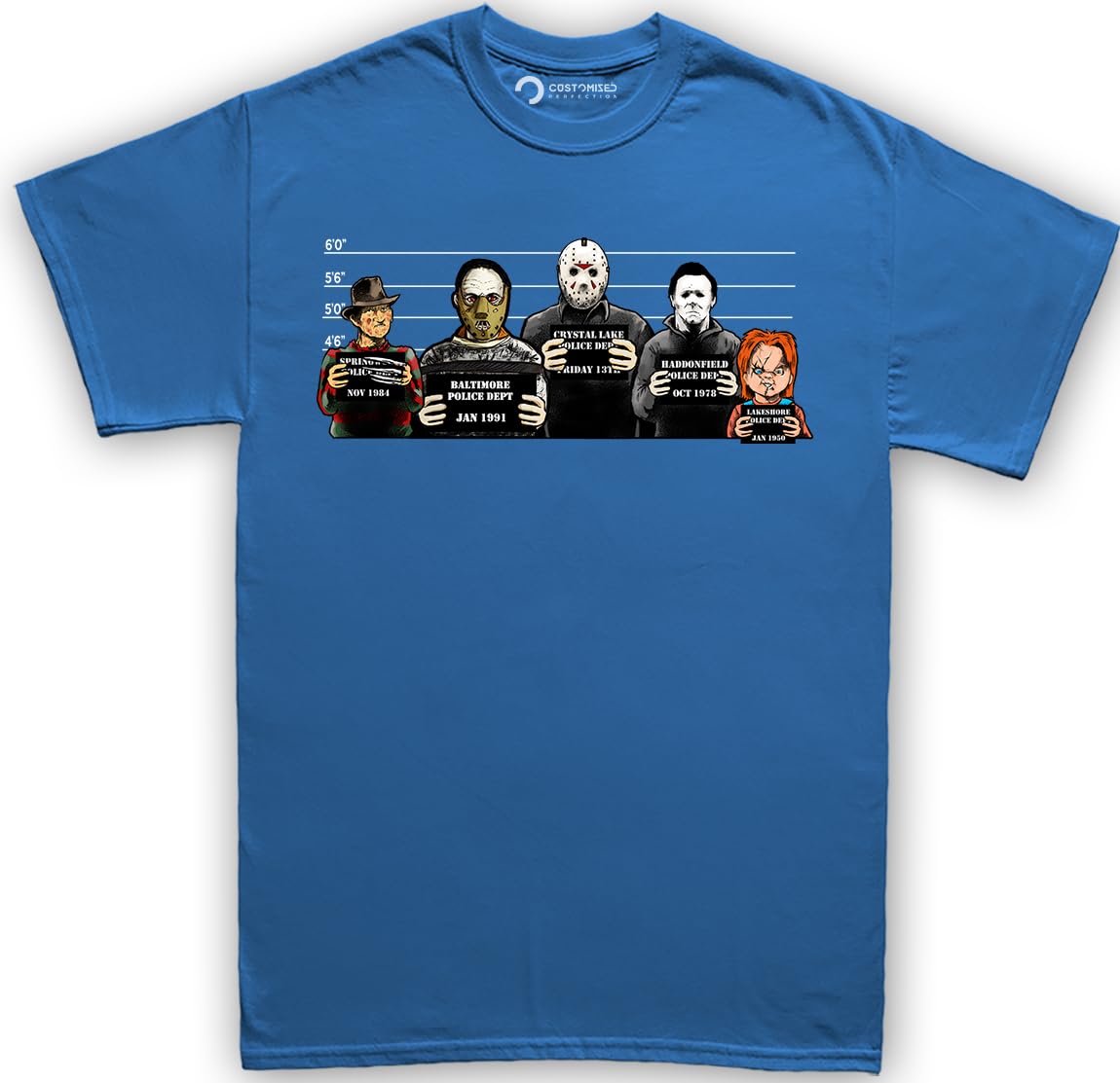 Customised Perfection The Usual Horror Suspects Halloween T-Shirt