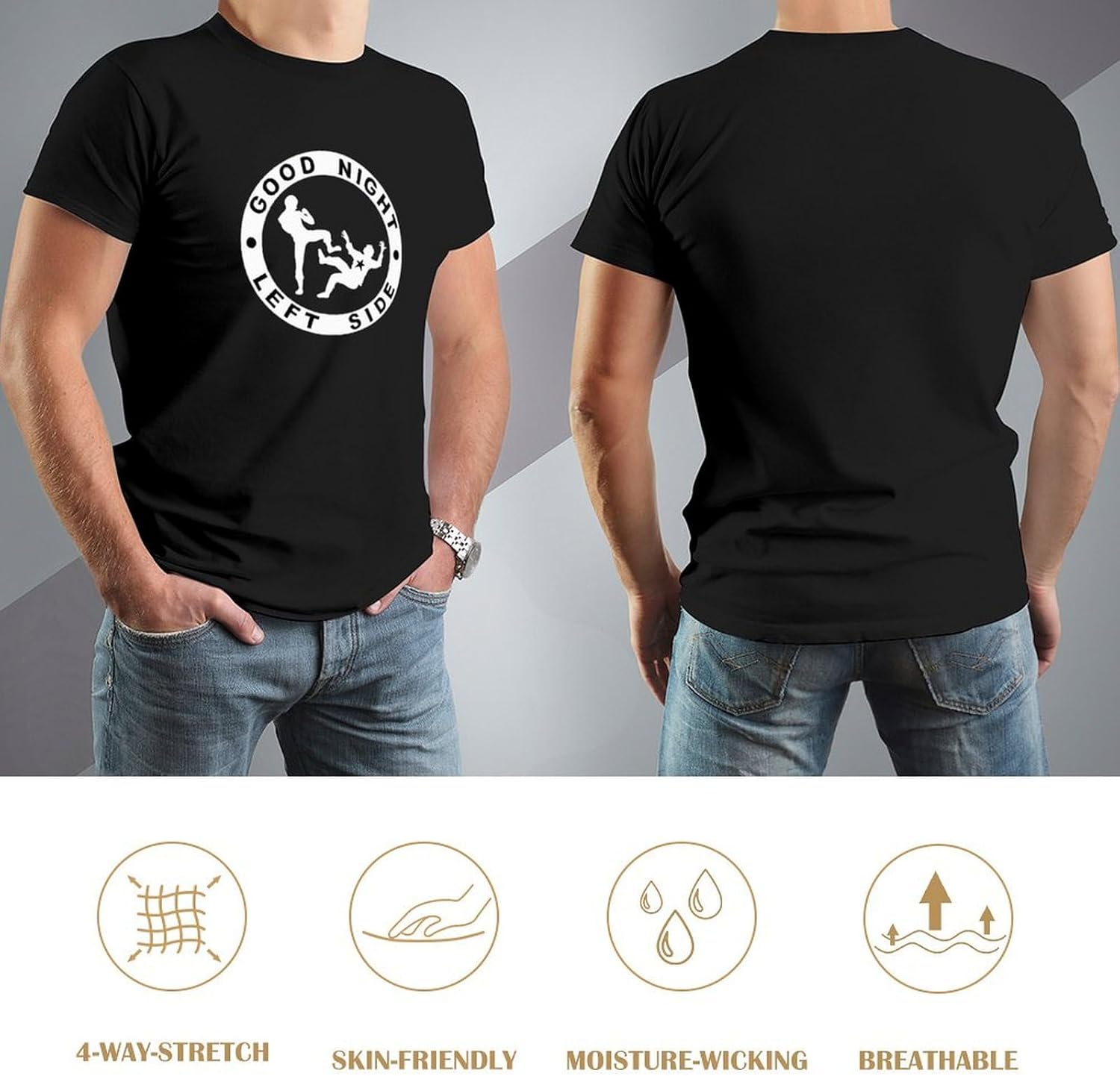 Good Night Left Side T Shirt For Men
