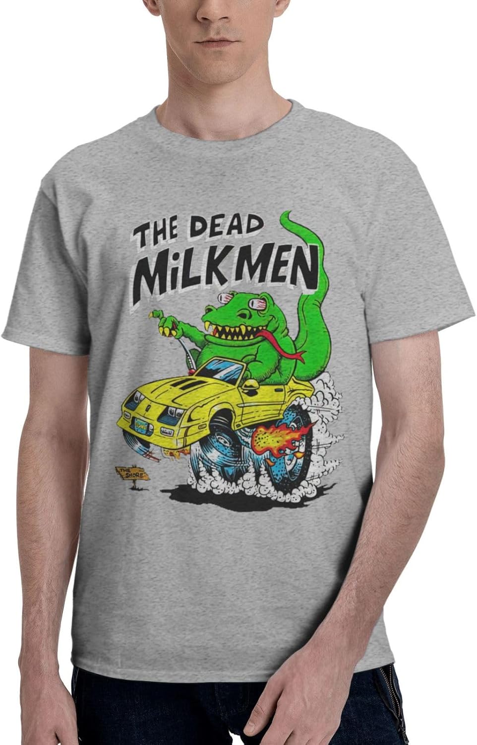 The Dead Music Milkmen Band Men's Crewneck T Shirts Basic Short Sleeve Sports Gym Workout Blouses Gray XX-Large