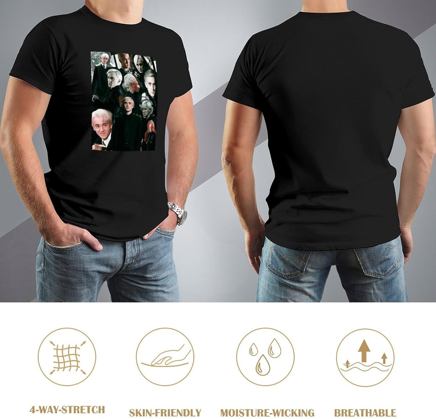 bagno Collage Edit T-shirt Tom Felton As Draco Malfoy Dmn pour homme