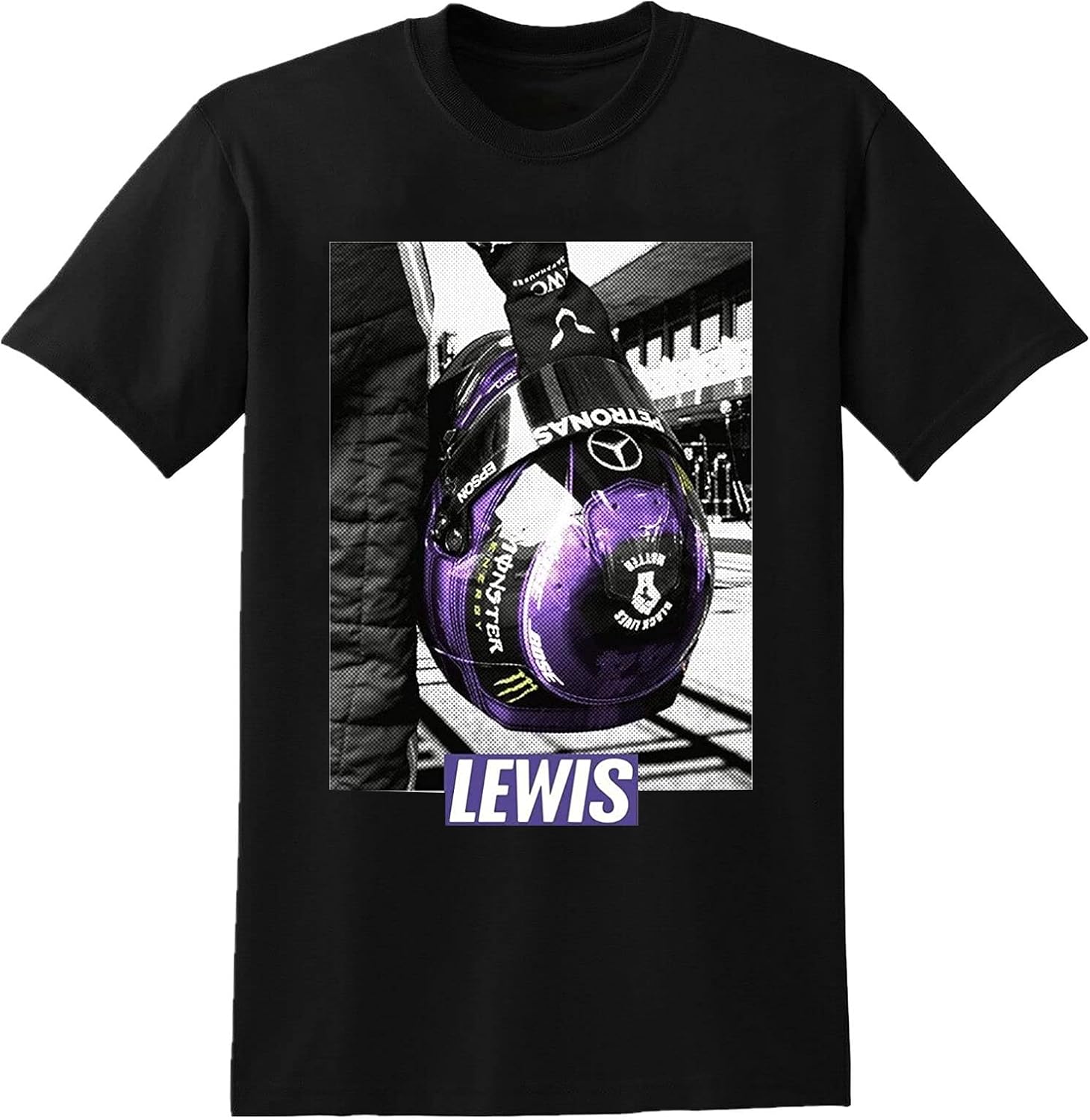 Men's Lewis Hamilton Helmet Unisex T-Shirt, Black, XL