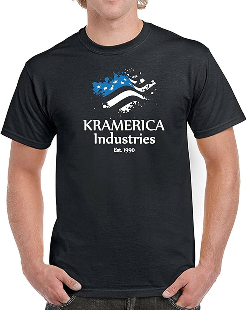 Kramerica Mens T-Shirt Funny 90S Tv Show Sitcom Kramer College Party Black M