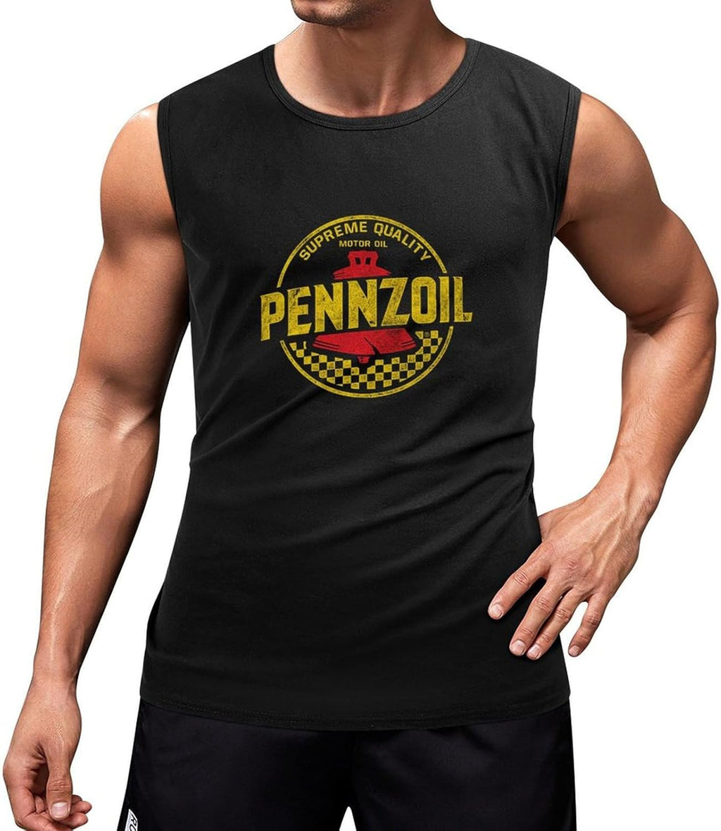Pennzoil Motor Oil Gasoline Retro M06 Sleeveless T-Shirt Graphic Mens Basic Black Unisex Cotton Casual Vest Tank Tops Tee