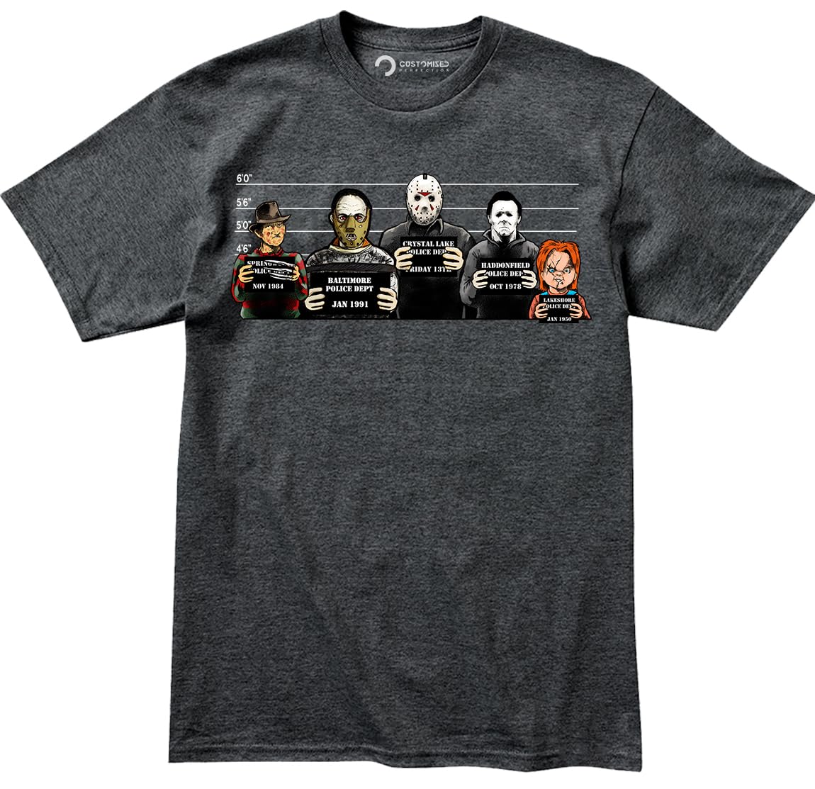 Customised Perfection The Usual Horror Suspects Halloween T-Shirt