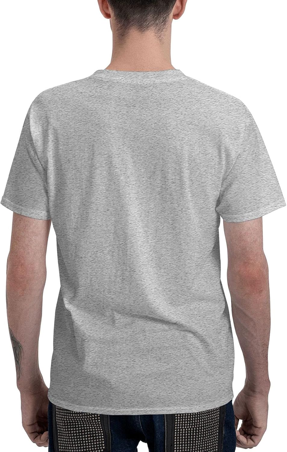 Men's T Shirts Fashion Short Sleeve Sports Gym Workout Crewneck Black T Shirt