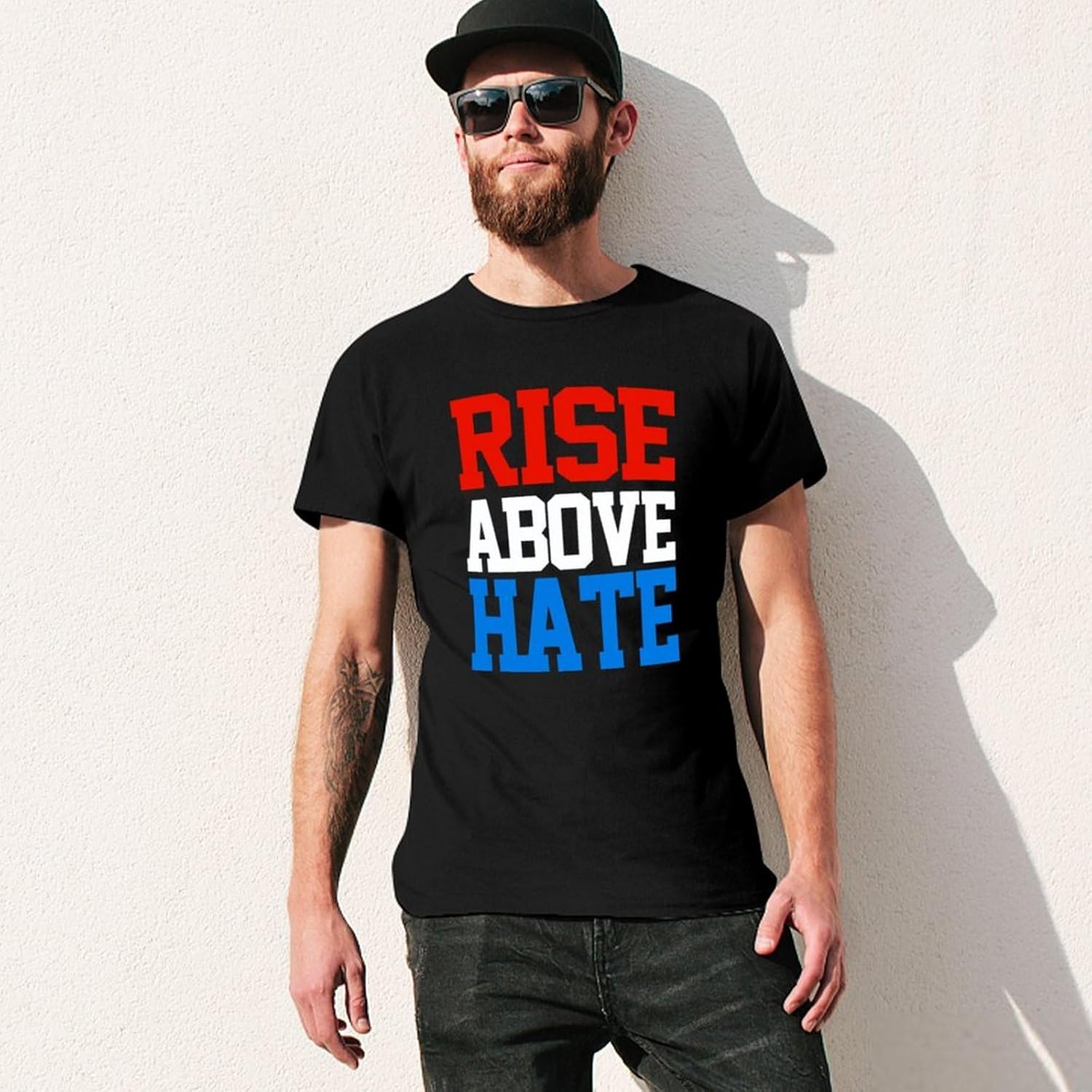 Men's Jo%Hn Cena Rise Above Hate Cotton T-Shirt, Black, L