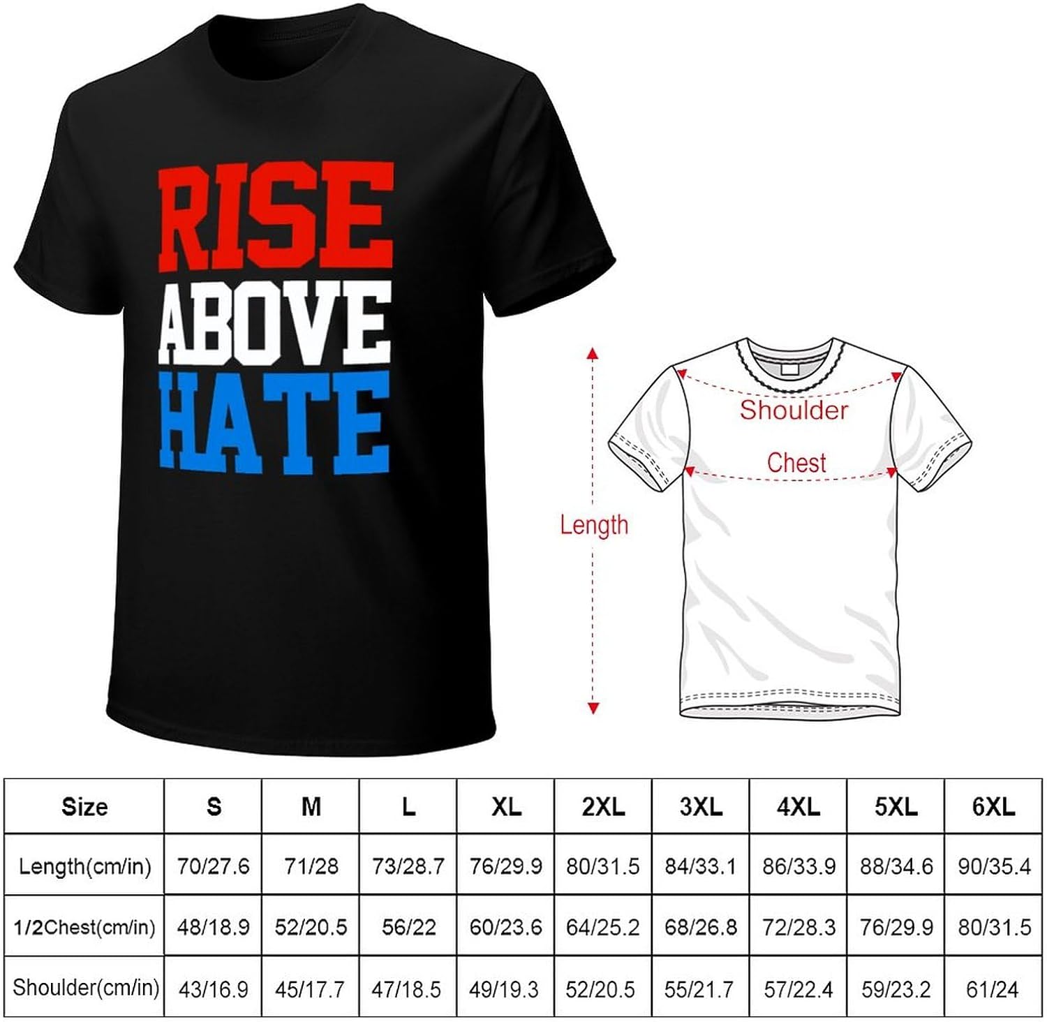 Men's Jo%Hn Cena Rise Above Hate Cotton T-Shirt, Black, L