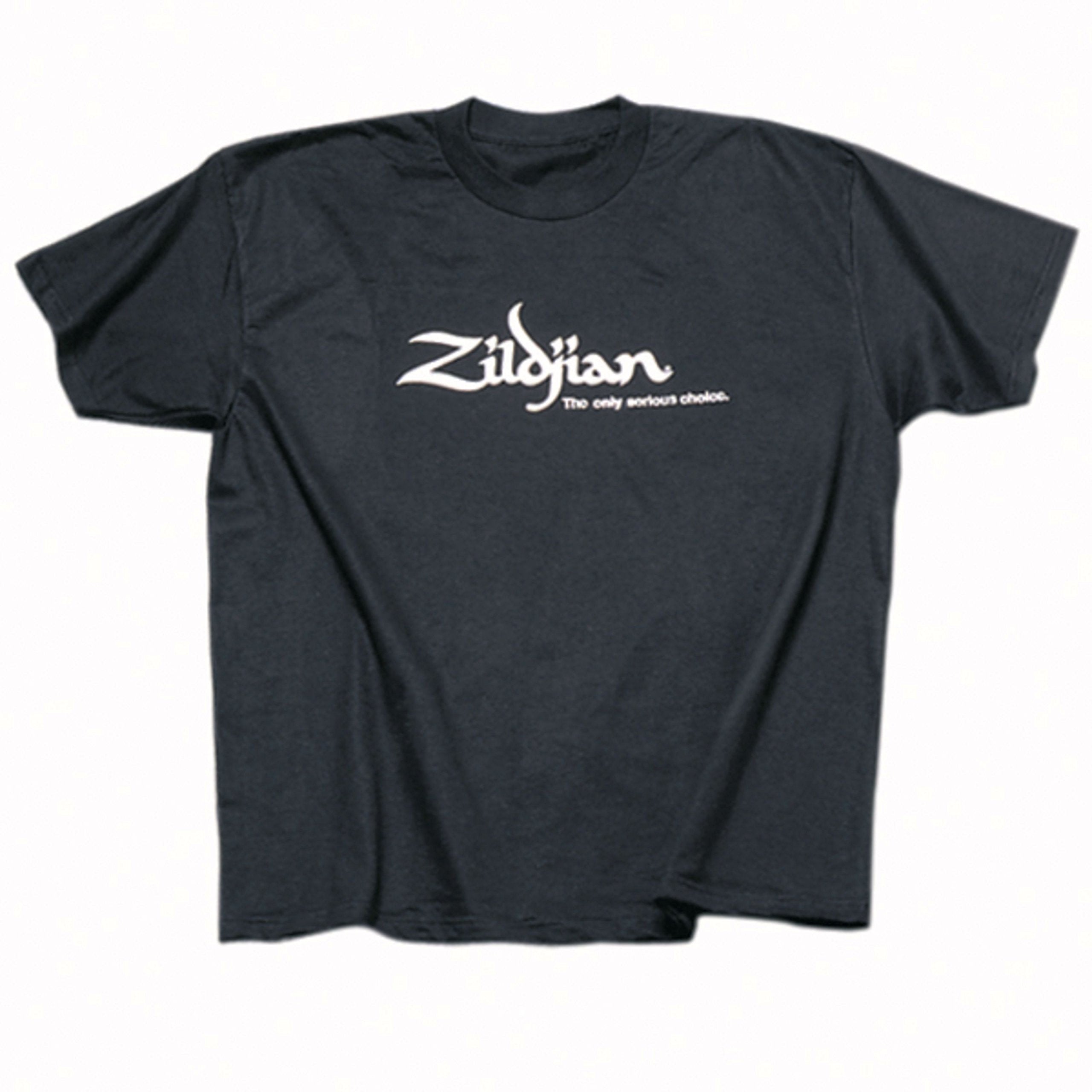 Zildjian Classic Black Short Sleeve T Shirt Mid Rise Unisex Classic Fit Turtleneck 100% Cotton